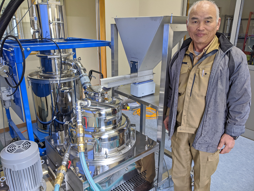 川崎自然栽培米ササニシキの米粉製粉機